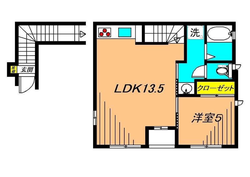 コルティーレ中延(1LDK/3階)の間取り写真