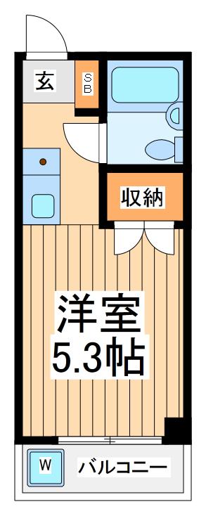パークアベニュー桜(ワンルーム/1階)の間取り写真