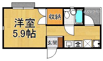 アメニティハイツ壱番館(1K/3階)の間取り写真