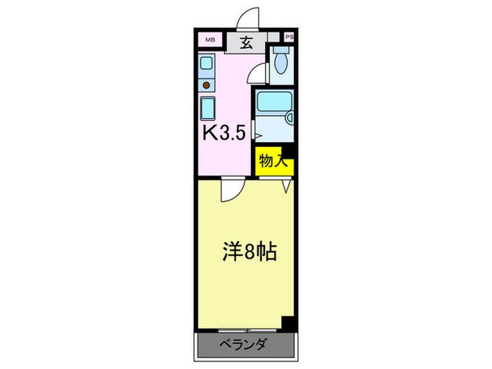 アリコヴェール江上町(1K/3階)の間取り写真