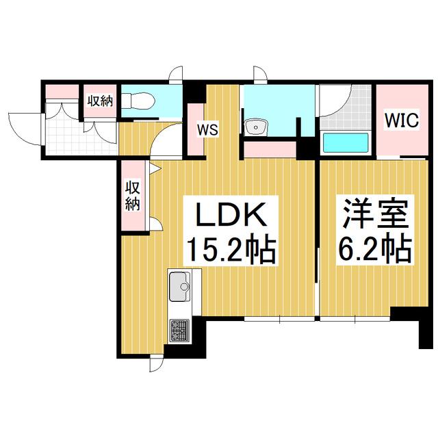 アトリエール桐(1LDK/1階)の間取り写真
