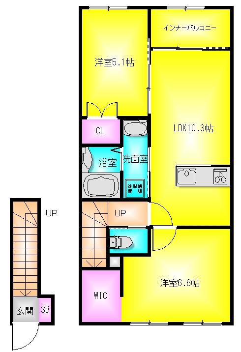 フォレスタ(2LDK/2階)の間取り写真