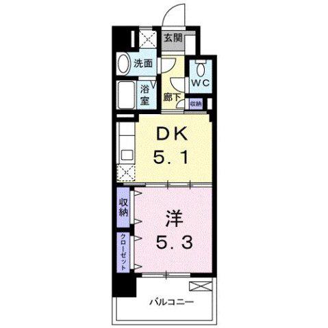 フォーウィルズコートII(1DK/1階)の間取り写真