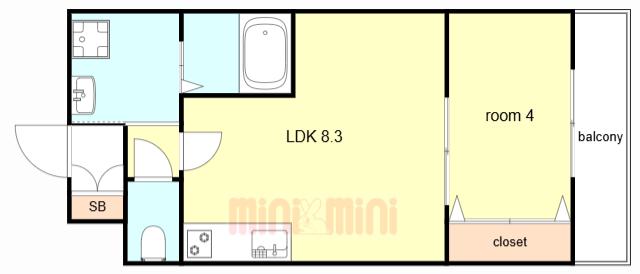 H-MAISON御幣島I(1LDK/2階)の間取り写真