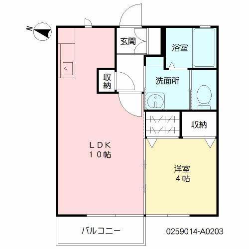 アベニュー大財(1LDK/2階)の間取り写真