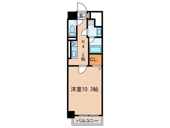 グラディアン大曽根(1K/9階)の間取り写真