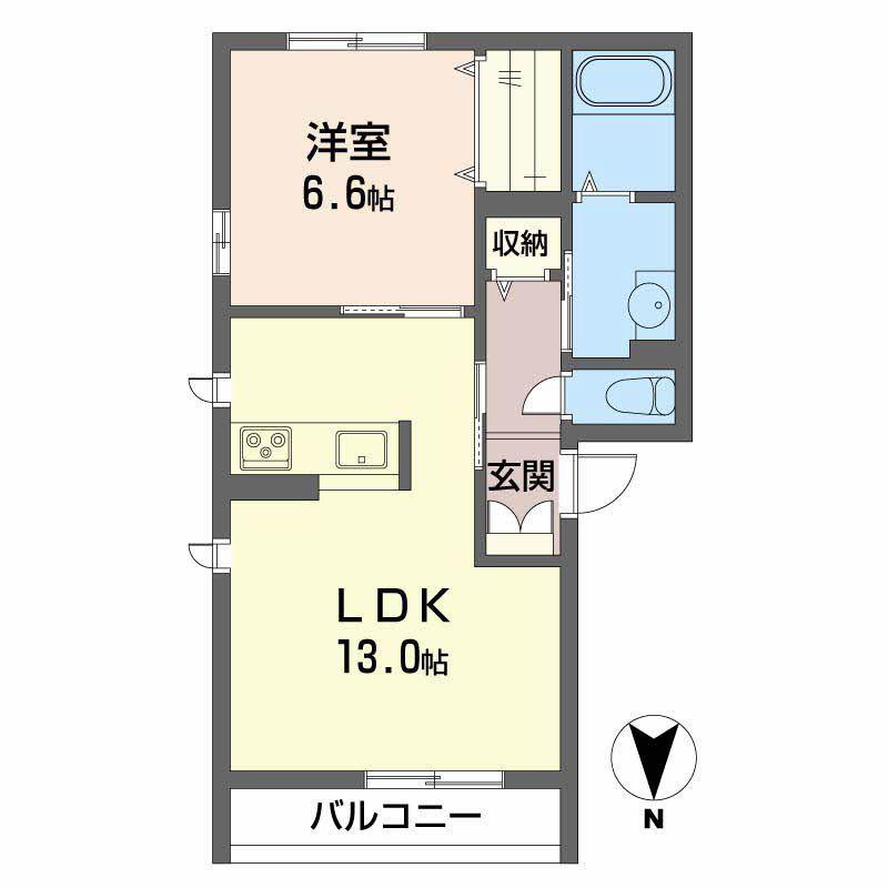 シャーメゾンWILL(1LDK/2階)の間取り写真