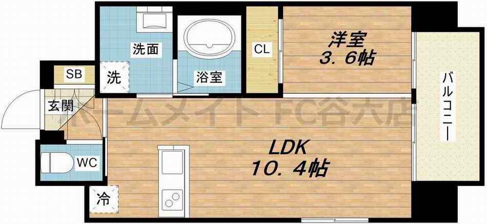 ノルデンハイム同心(1LDK/8階)の間取り写真