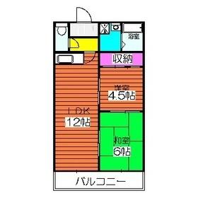 東栄マンション(2LDK/4階)の間取り写真