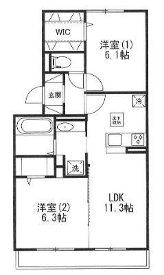 パストラル宮前平(2LDK/2階)の間取り写真