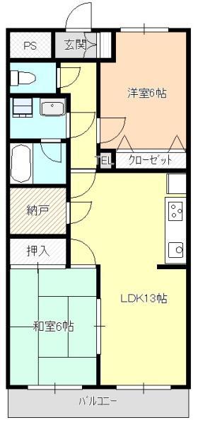 パルコート所沢(2SLDK/3階)の間取り写真