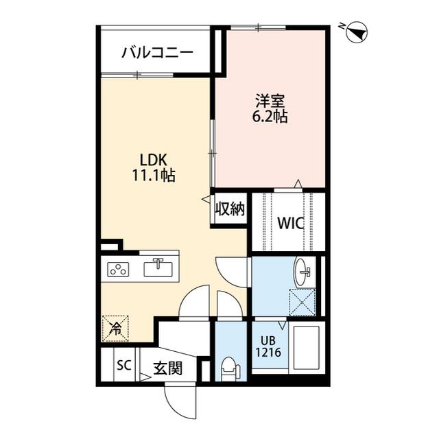リバービュー打越(1LDK/1階)の間取り写真