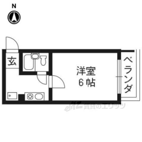 メゾン リブ ゴージョ(1K/2階)の間取り写真