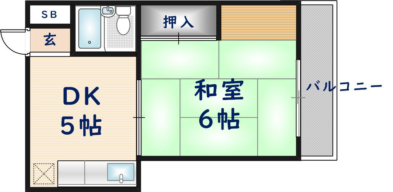 ビーコンハイツパート2(1DK/3階)の間取り写真