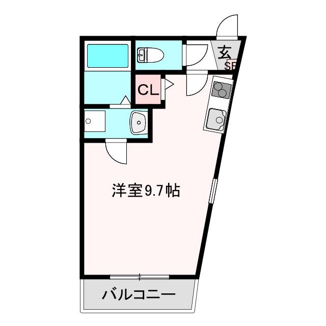 ALEGRIA天王寺東(ワンルーム/3階)の間取り写真