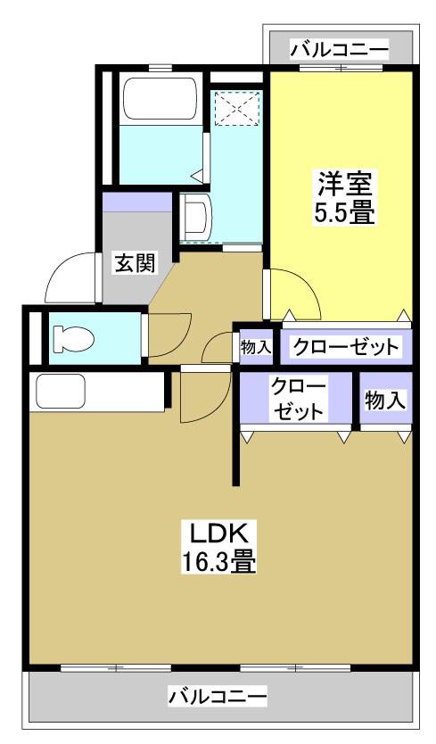 ファミール(1LDK/1階)の間取り写真