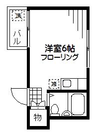 ユーハイツ(ワンルーム/1階)の間取り写真
