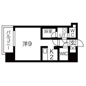 ヴィラエーデル名駅(1K/7階)の間取り写真