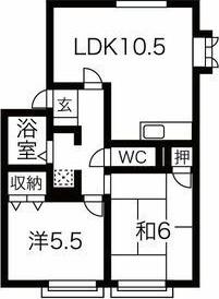 アネシス愛宕山(2LDK/2階)の間取り写真