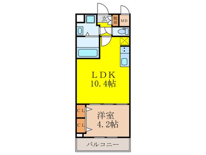 スプランディッド新大阪VI(1LDK/3階)の間取り写真
