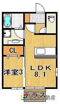 クレイス(1LDK/2階)の間取り写真