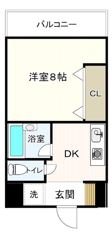 マンションEIWAII(1K/4階)の間取り写真