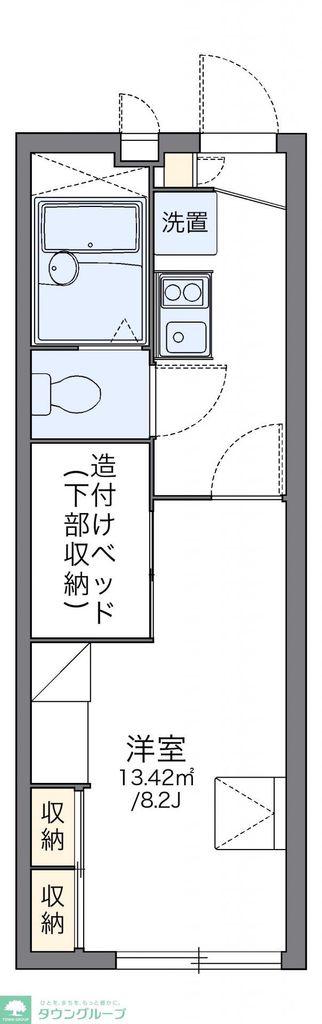 レオパレスフルハウス(1K/1階)の間取り写真