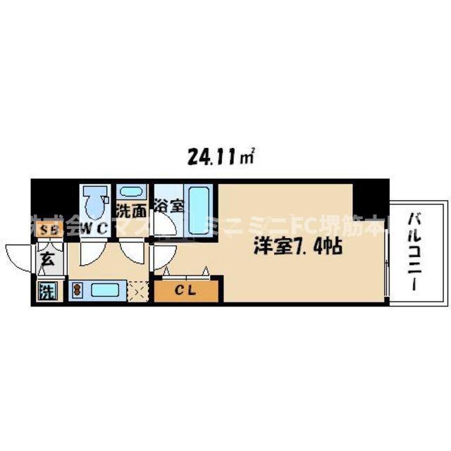LC北浜(1K/6階)の間取り写真