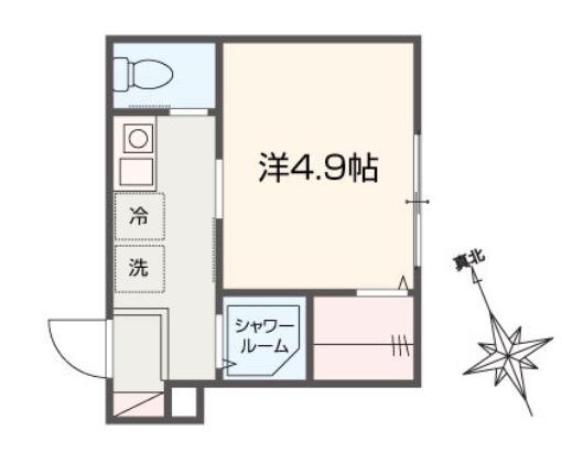 MELLAS西川口III(1K/1階)の間取り写真