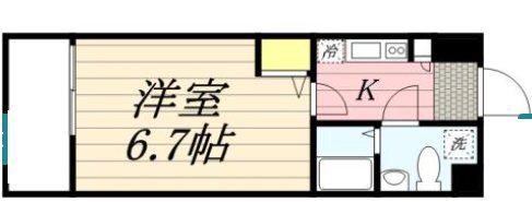 ラセット博多(1K/8階)の間取り写真