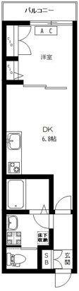 DUO COURT(1DK/3階)の間取り写真