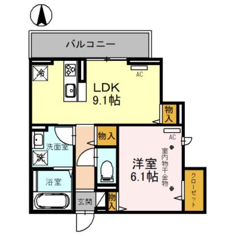 フレラウム(1LDK/3階)の間取り写真