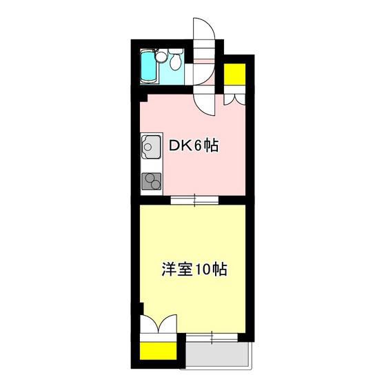 クオリティハイツ北村(1DK/2階)の間取り写真