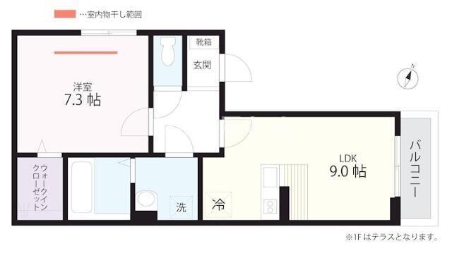 QUIET CRAB HOUSE TOGETHER 鶴見小野(1LDK/2階)の間取り写真