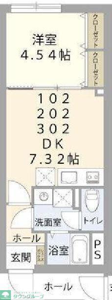 RESPECT RESIDENCE南台(1DK/3階)の間取り写真