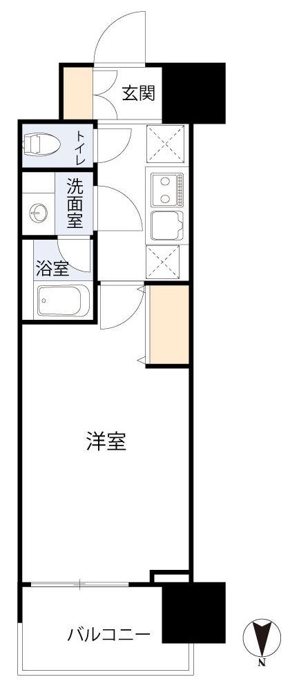 コンフォリア心斎橋イースト(1K/11階)の間取り写真