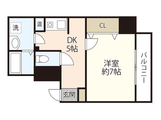 玉川ビル(1DK/5階)の間取り写真