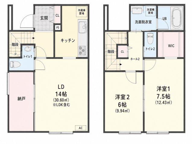 EXSTYLE IDACHO(2SLDK/1階)の間取り写真