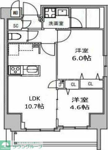 S-RESIDENCE押上CLAIR(2LDK/6階)の間取り写真