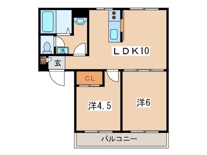 ハイムヒサ(2LDK/2階)の間取り写真