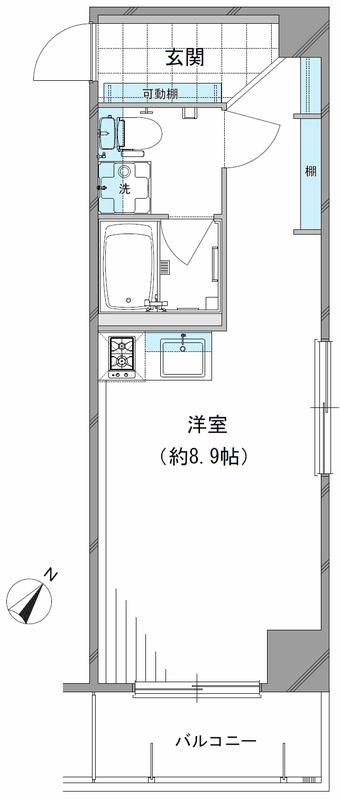 エストレーヴ文京神楽坂(ワンルーム/4階)の間取り写真