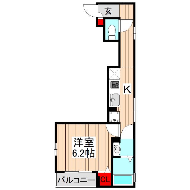 セレッソYP(1K/1階)の間取り写真