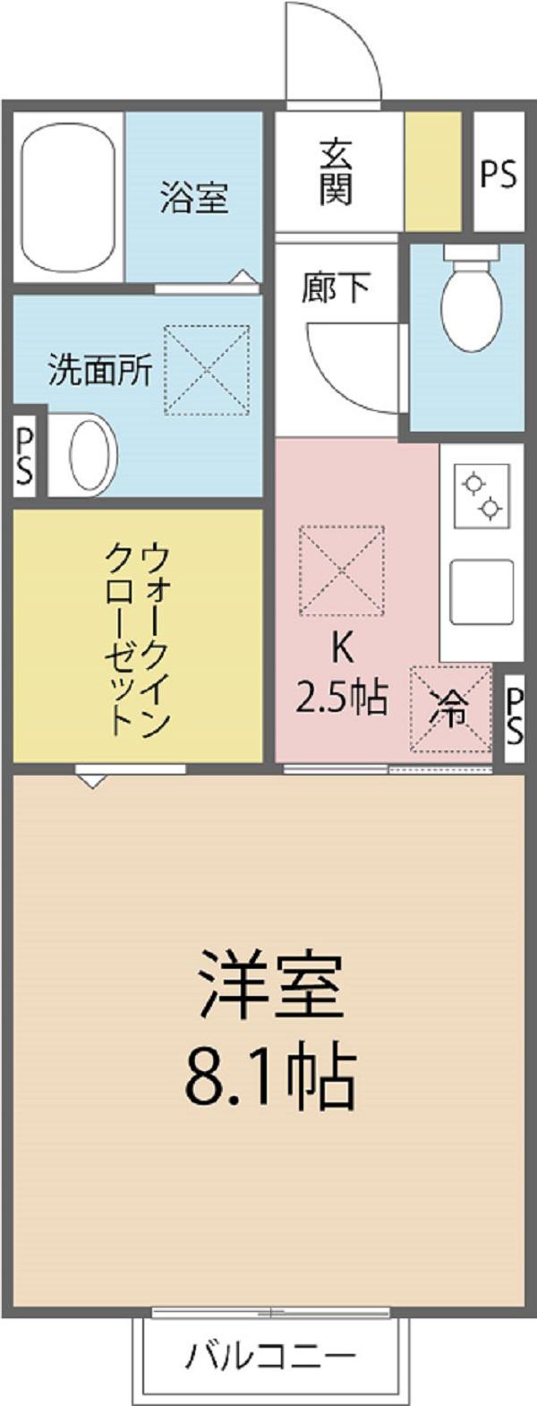 AVENIR D(1K/1階)の間取り写真