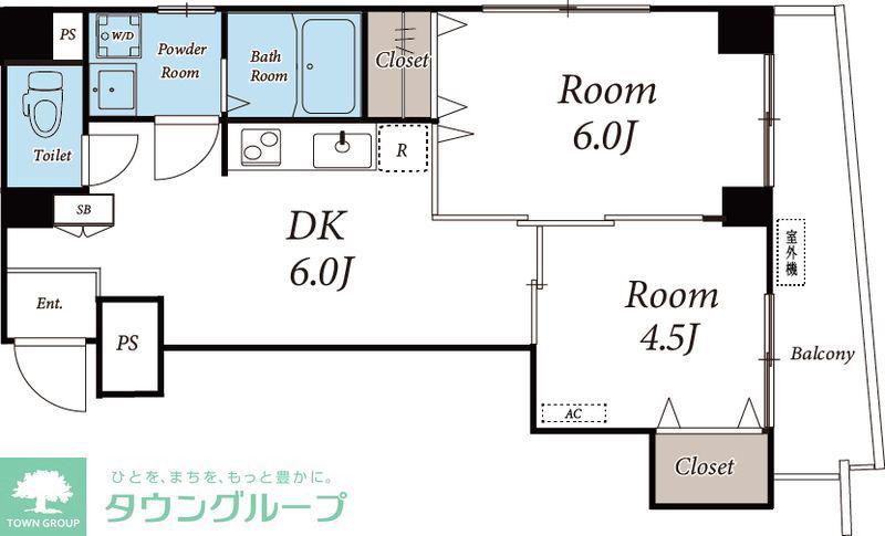 サントピア四谷(2DK/7階)の間取り写真