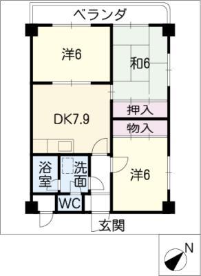 サリテールモリ(3DK/3階)の間取り写真