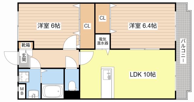ユーミーナリサII(2LDK/3階)の間取り写真