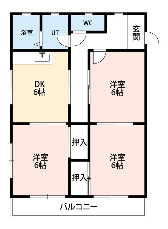 エクセル太田(3DK/2階)の間取り写真
