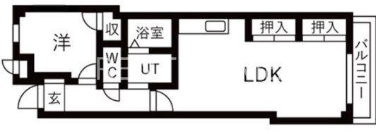 グリーンハイツ(1LDK/1階)の間取り写真