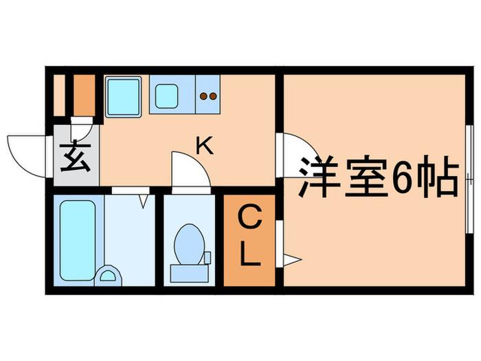 エスポワールA棟(1K/2階)の間取り写真