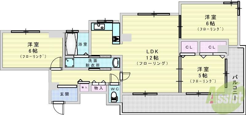 レジデンス藤白台(3LDK/2階)の間取り写真